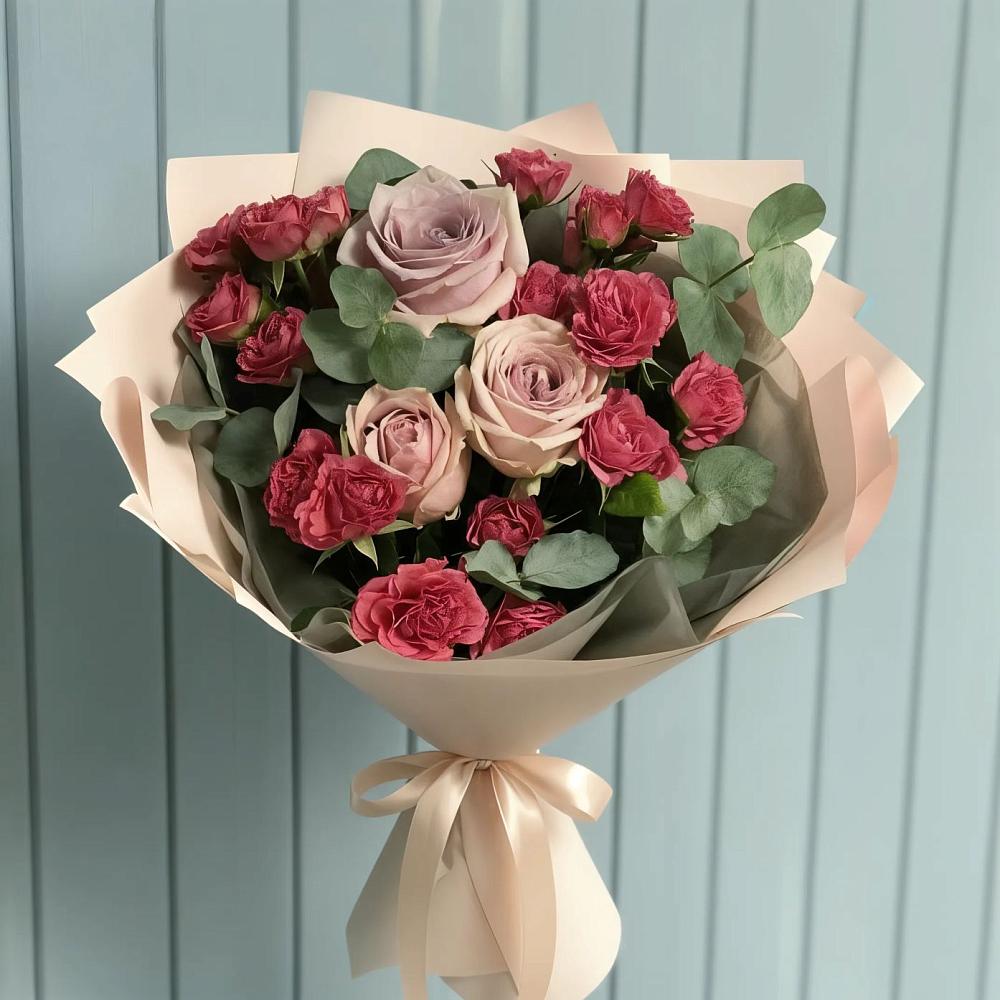 Букет цветов из: Гвоздики и Розы в Батецком