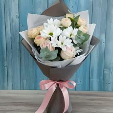 Букет цветов из:  Хризантемы и Розы #REPLACE_PRED# Батецком