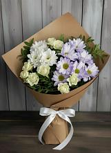 Букет цветов из:  Хризантемы и Розы в Батецком