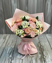 Букет цветов из:  Гвоздики, Розы и Хризантемы в Батецком
