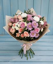Букет цветов из:  Хризантемы, Розы и Альстромерии #REPLACE_PRED# Батецком