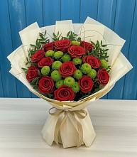 Букет цветов из:  Розы и Хризантемы #REPLACE_PRED# Батецком