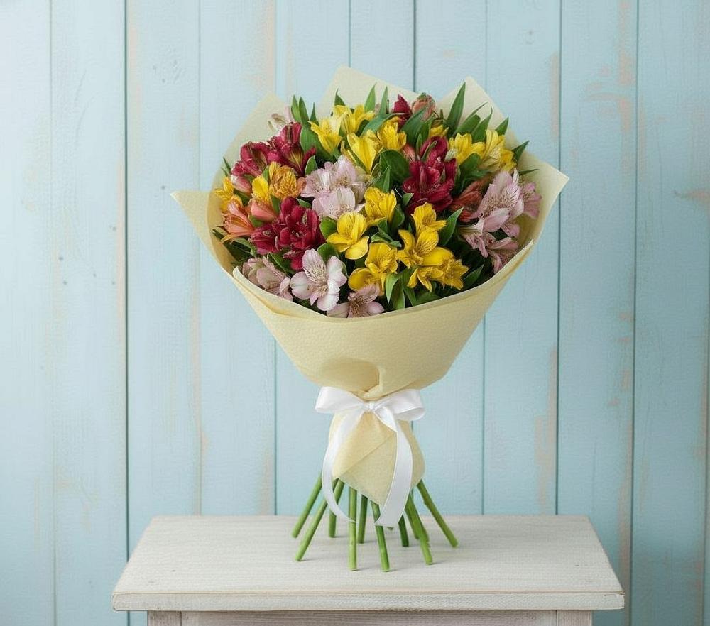 Букет цветов из: Альстромерии в Батецком