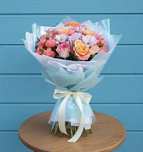 Букет цветов из:  Хризантемы и Розы #REPLACE_PRED# Батецком