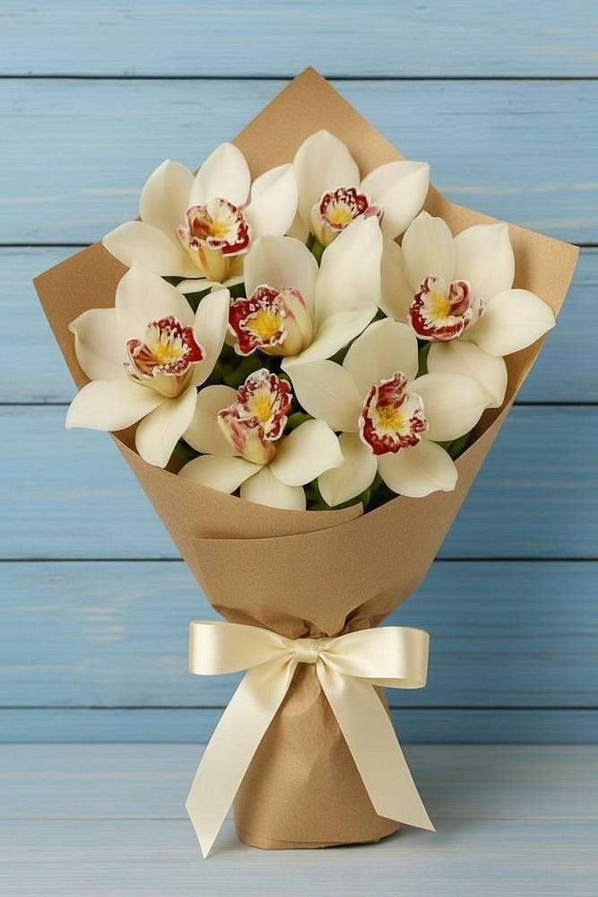 Букет цветов из: Орхидеи и Розы в Батецком