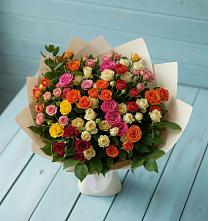 Букет Микс из разноцветных кустовых роз #REPLACE_PRED# Батецком