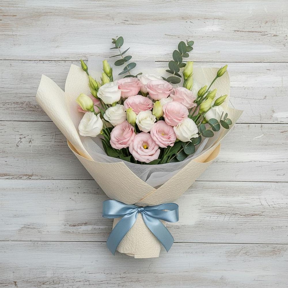 Букет цветов из: Лизиантусы в Батецком